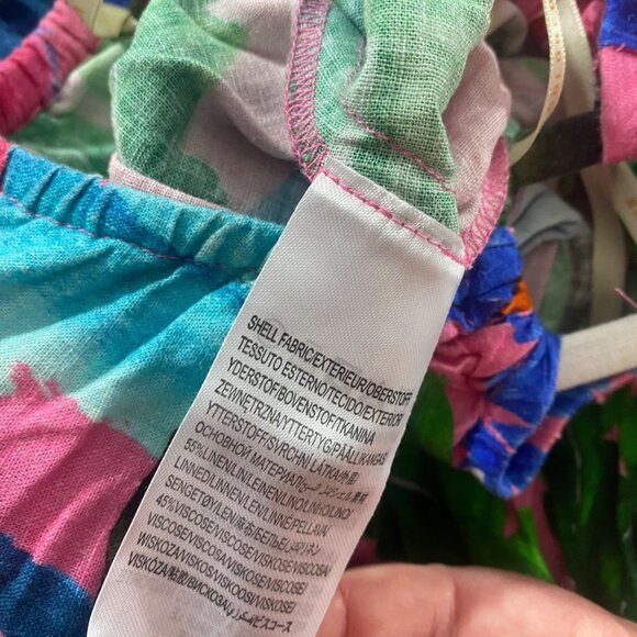 Farm Rio X Anthropologie Women's Printed V Neck Cut Out Dress - S Petite - Picture 13 of 16